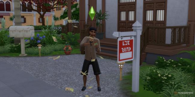 a sim making it rain outside a rental property in tomarang the sims 4 for rent buy a property