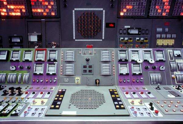 The controls of a nuclear power plant.